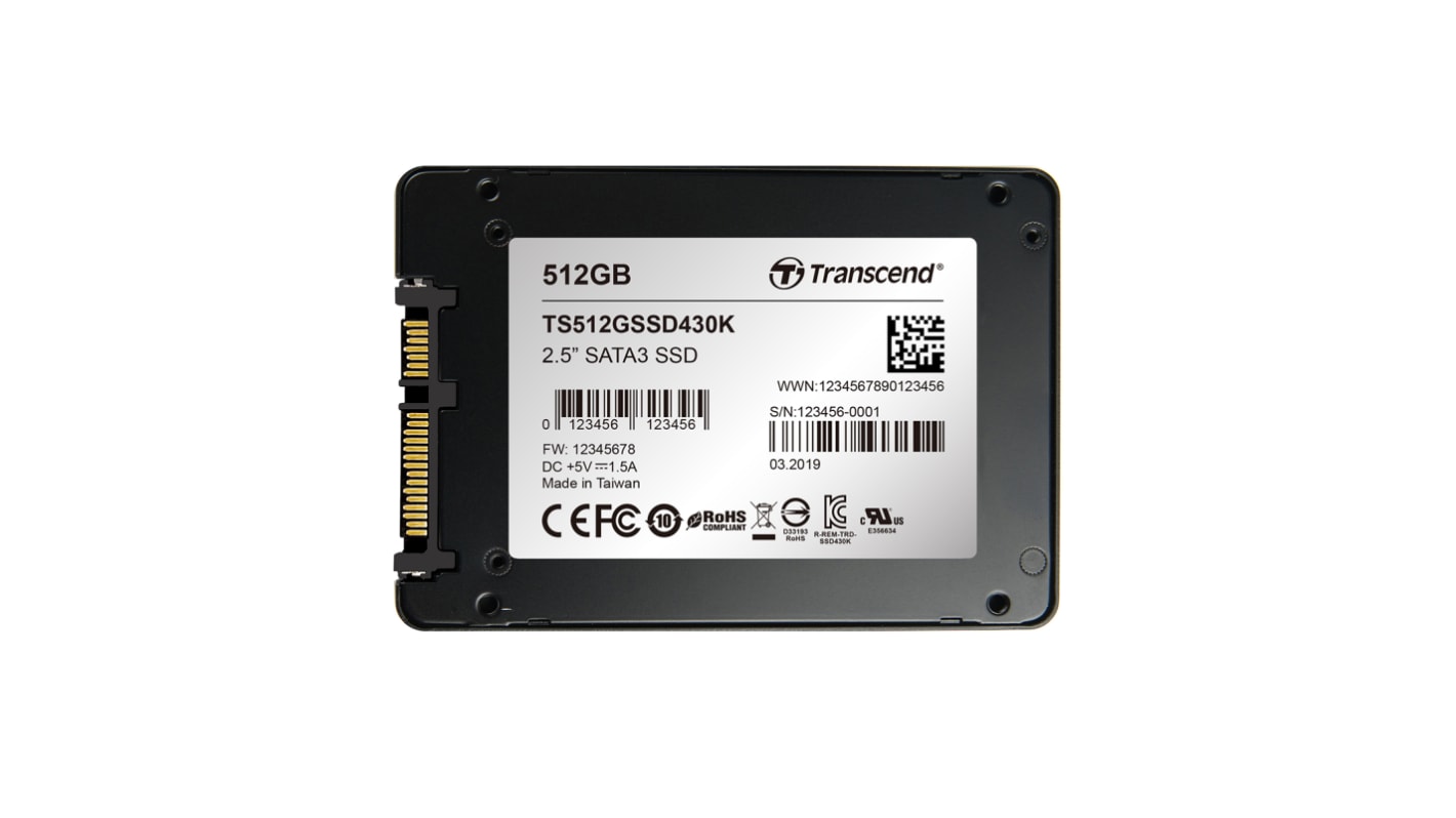 Transcend SSD430K 2.5 in 512 GB Internal SSD Hard Drive