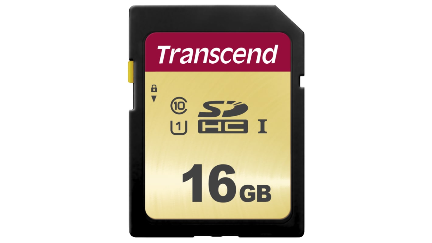 Tarjeta SD Transcend SDHC 16 GB MLC 500S -25 → +85°C