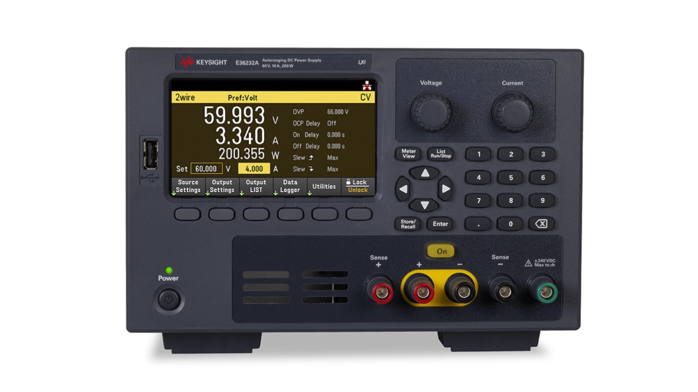 Keysight Technologies E36200 Series Digital Bench Power Supply, 0 → 60V dc, 0 → 10A, 1-Output, 200W