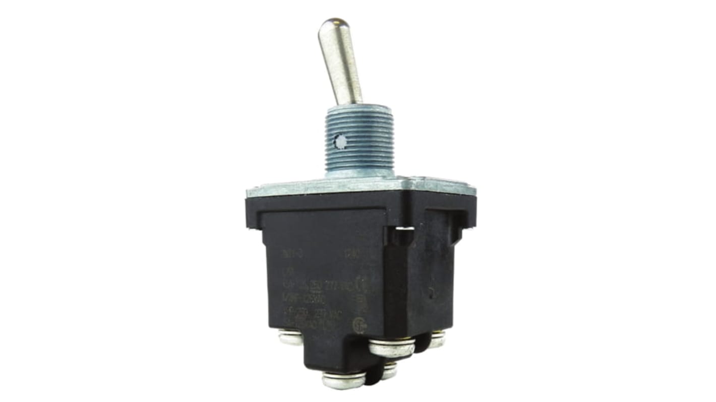 Honeywell Toggle Switch, Bushing Mount, DPDT, Screw Terminal