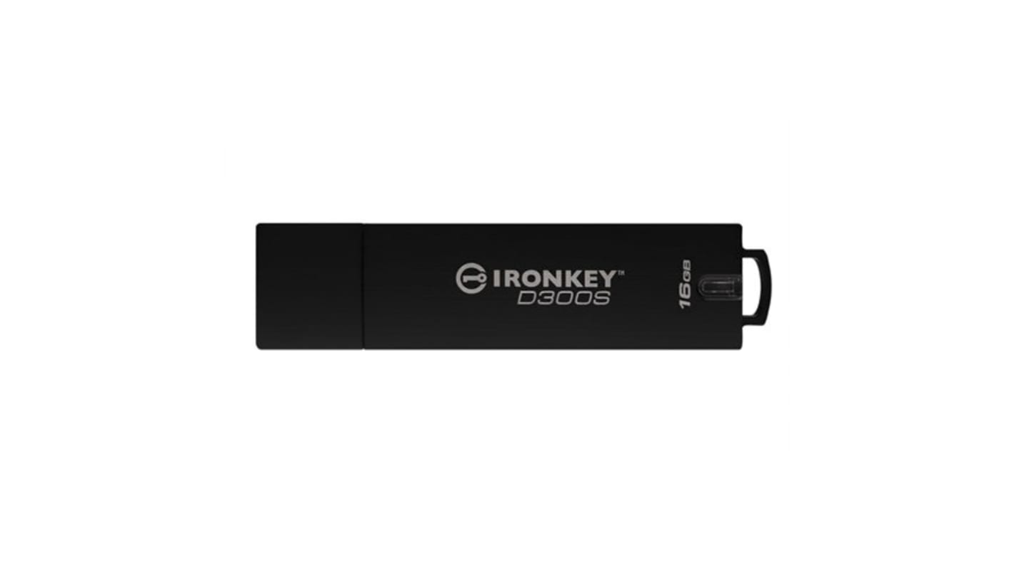 Kingston 16 GBU盘, USB 3.1, AES-256 自毁式, Ironkey D300