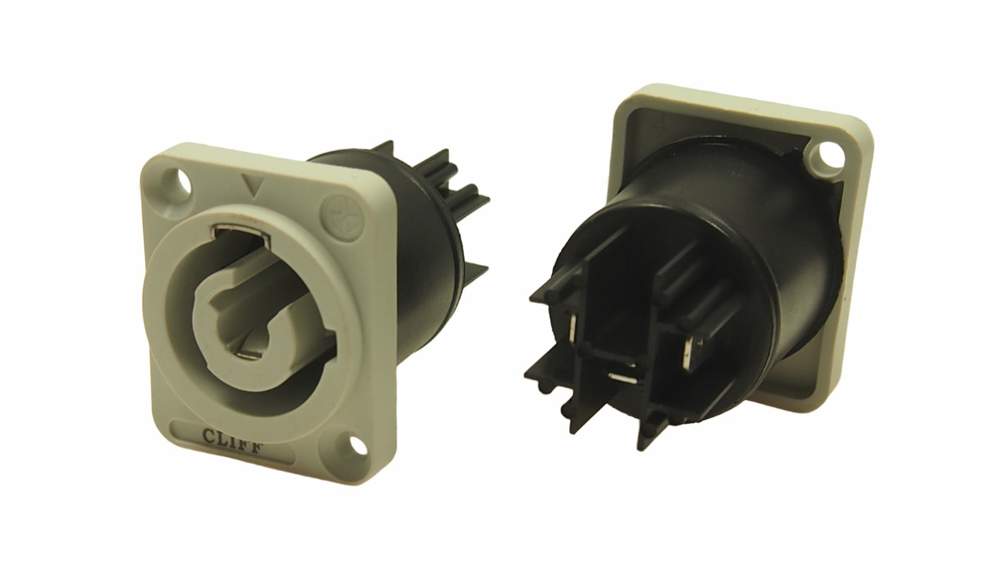RS PRO Grey Panel Mount Industrial Power Socket