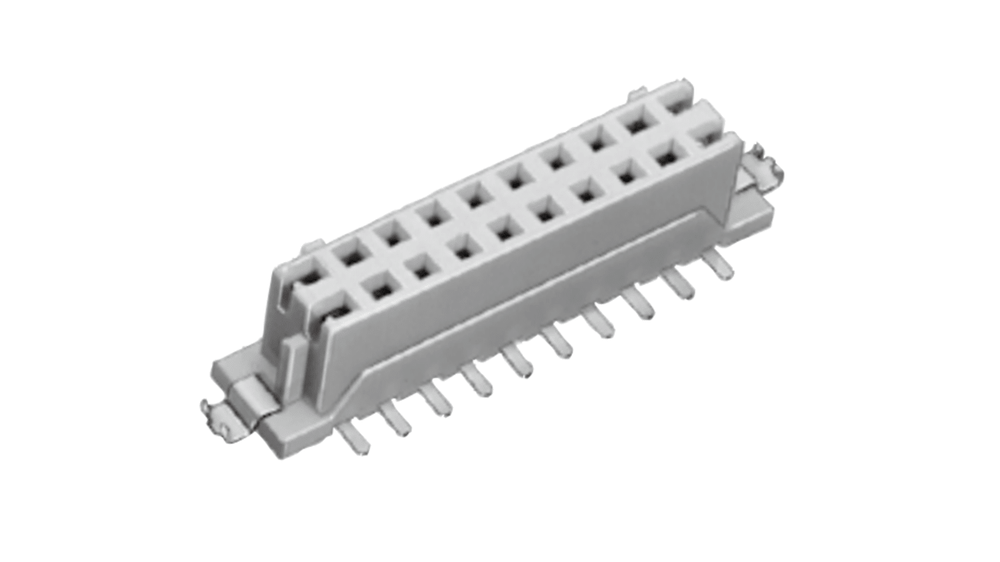 Hirose DF11 Series Straight Surface Mount PCB Socket, 40-Contact, 2-Row, 2.0mm Pitch, Solder Termination
