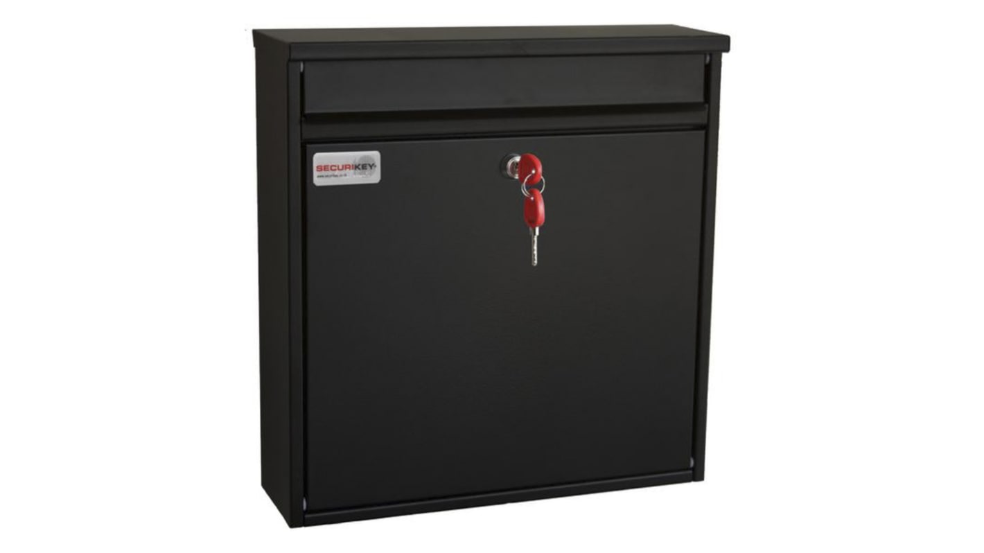 Securikey 黑色信箱, 370 mm高x360mm宽x110 mm深, 4.3kg重, BSPB-FRONT360-RK
