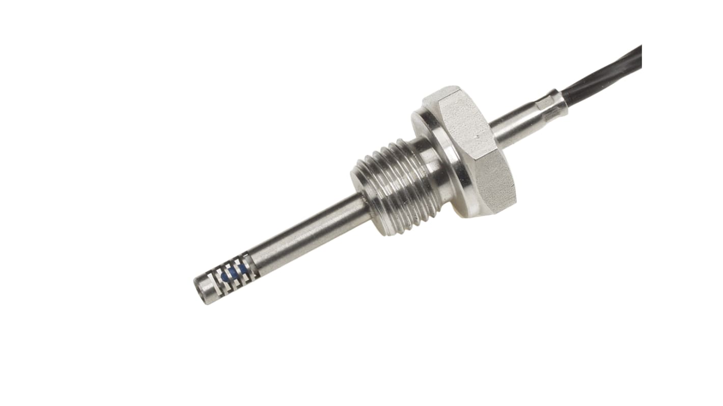 Electrotherm PT100 RTD Sensor, 4.5mm Dia, 120mm Long, 4 Wire, NPT 1/4, F0.3 +200°C Max