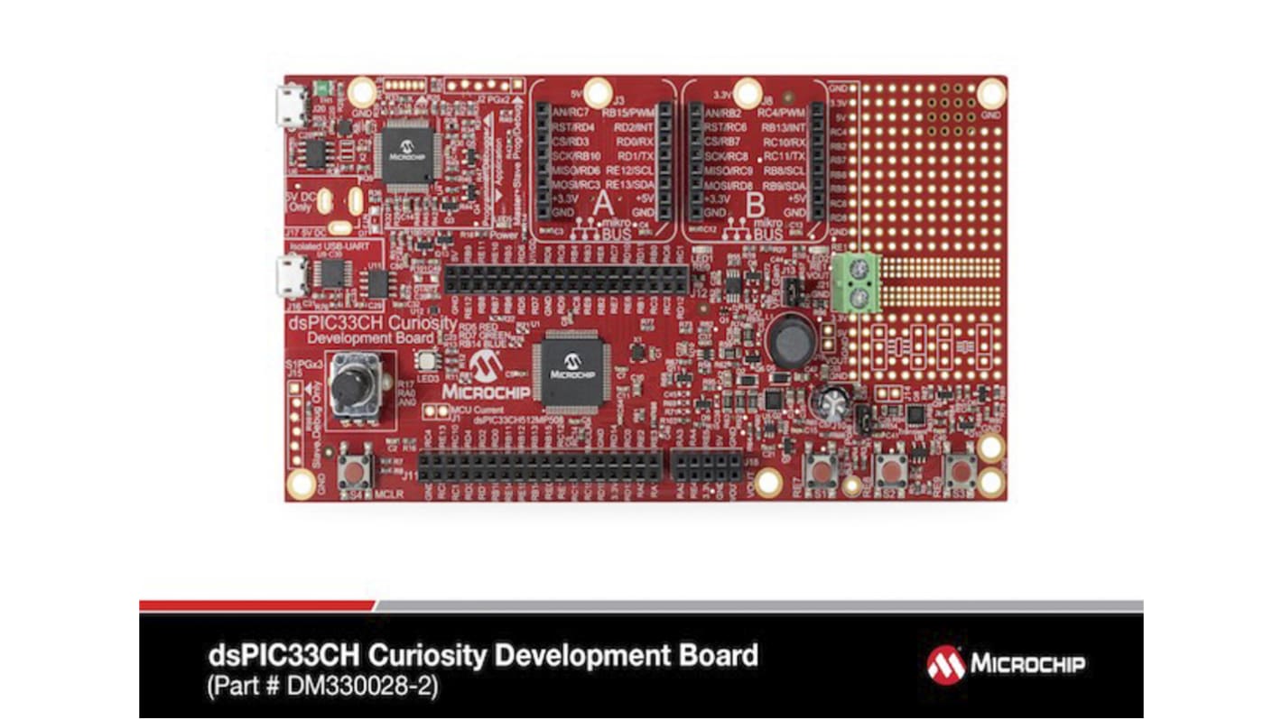 Microchip PIC开发板, 32 位 MCU内核, dsPIC33CH Curiosity