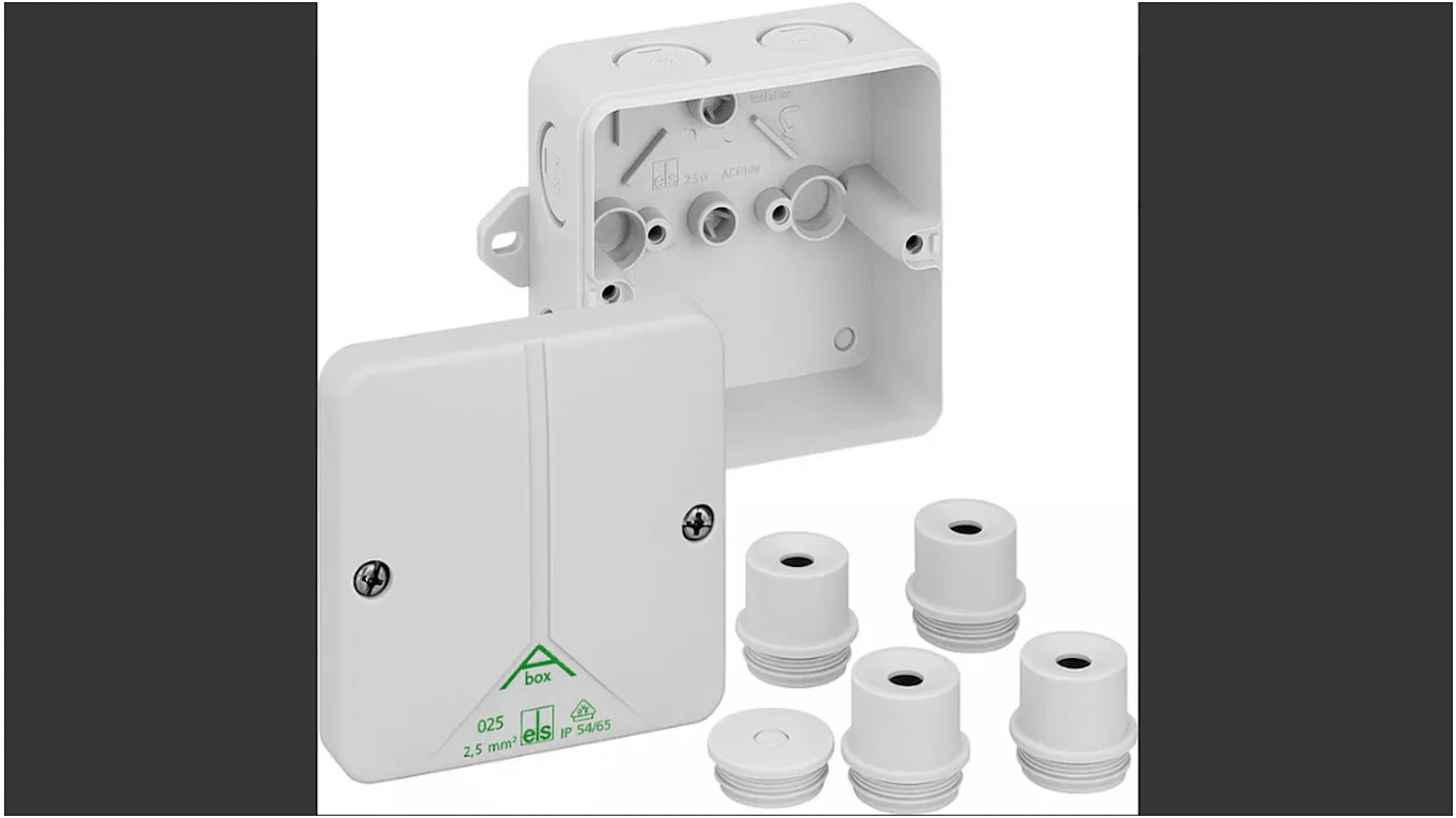Spelsberg Grey Polystyrene Junction Box, 82 x 82 x 52mm