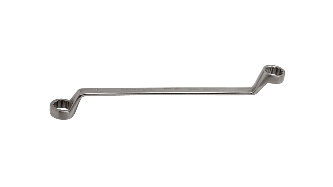 Chiave ad anello angolata Bahco, lungh. 300 mm, bocca poligonale 17mm, in Acciaio inox