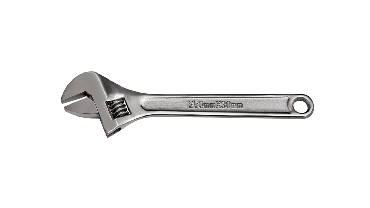 Bahco Adjustable Spanner, 250 mm Overall, 30mm Jaw Capacity, Metal Handle