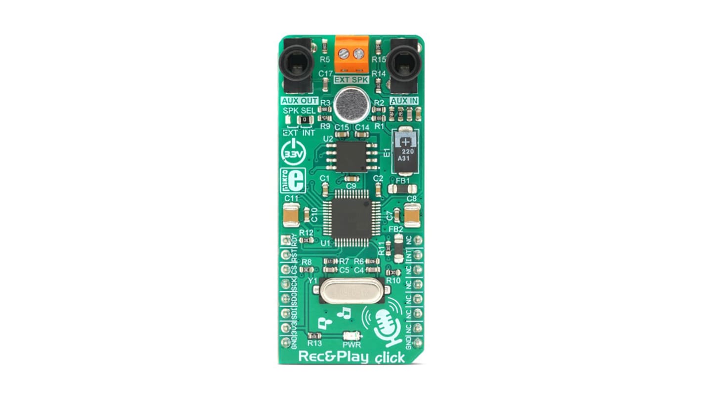 MikroElektronika Development Board Entwicklungsplatine, Rec&Play Click