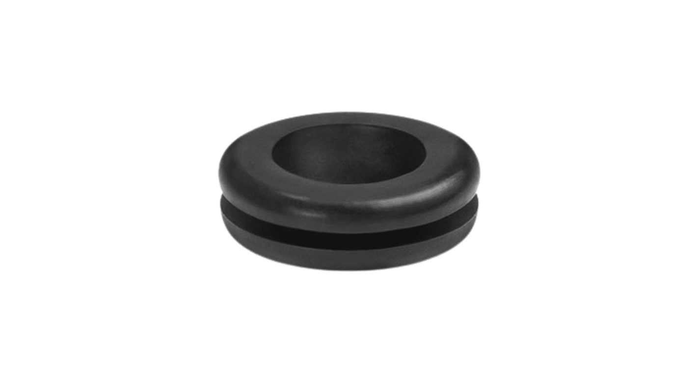 HellermannTyton HV Black PVC 9.5mm Cable Grommet for Maximum of 5mm Cable Dia. 633-04010 HV1401-PVC-FR-BK