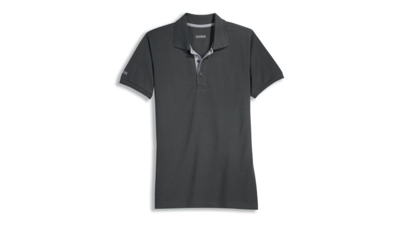 Uvex 8916 Grey Polyester, Tencel Polo Shirt, UK- S, EUR- S