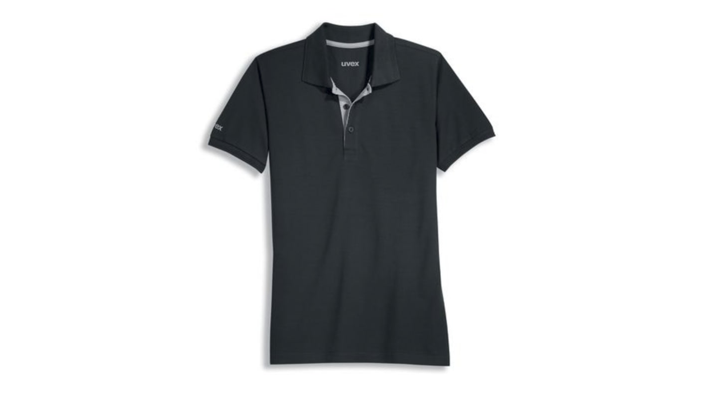 Uvex 8916 Kurzarm Polohemd, Polyester, Tencel Schwarz, Größe XL