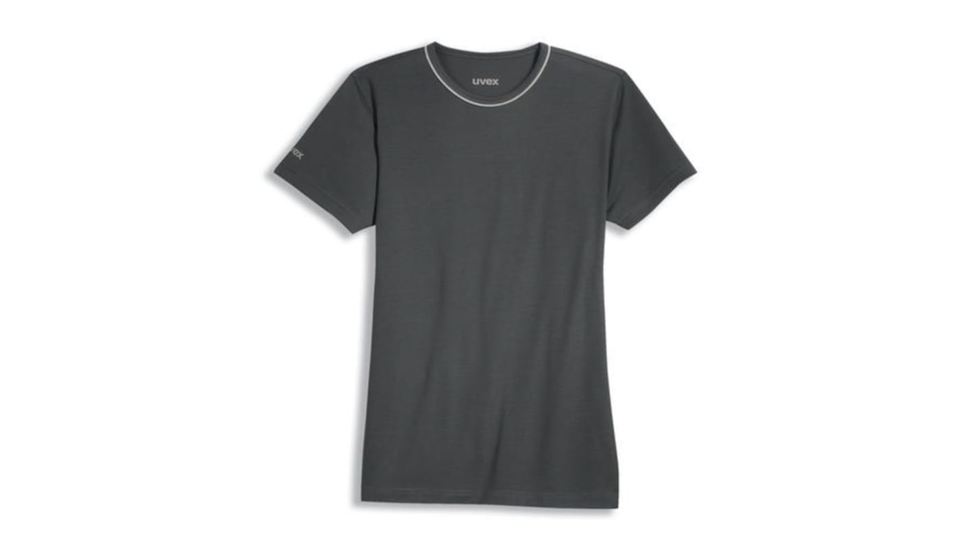 Uvex Grey Polyester, Tencel Short Sleeve T-Shirt, UK- L, EUR- L