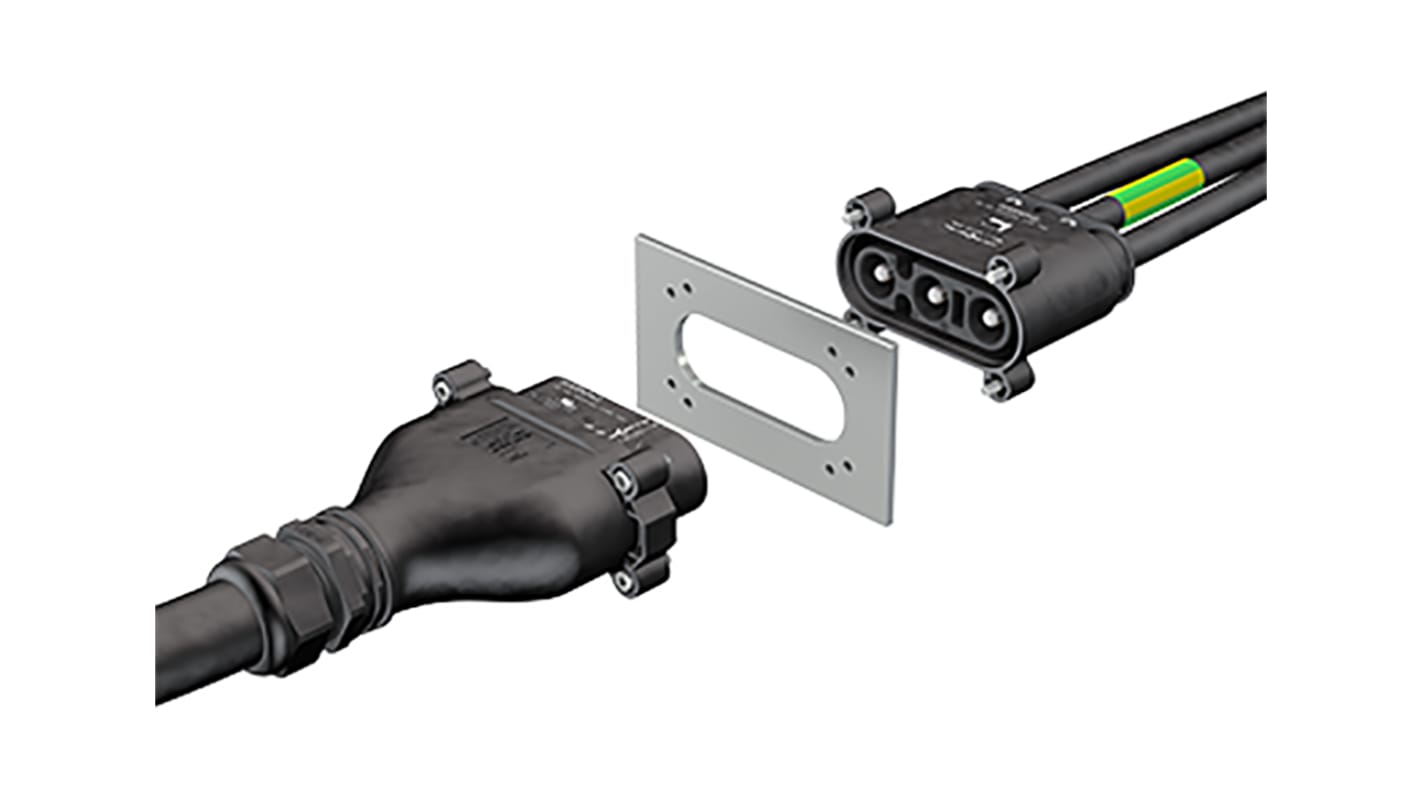 Staubli Circular Connector, 3 Contacts, Flange Mount, Socket, Female, IP67, RobiFix Series