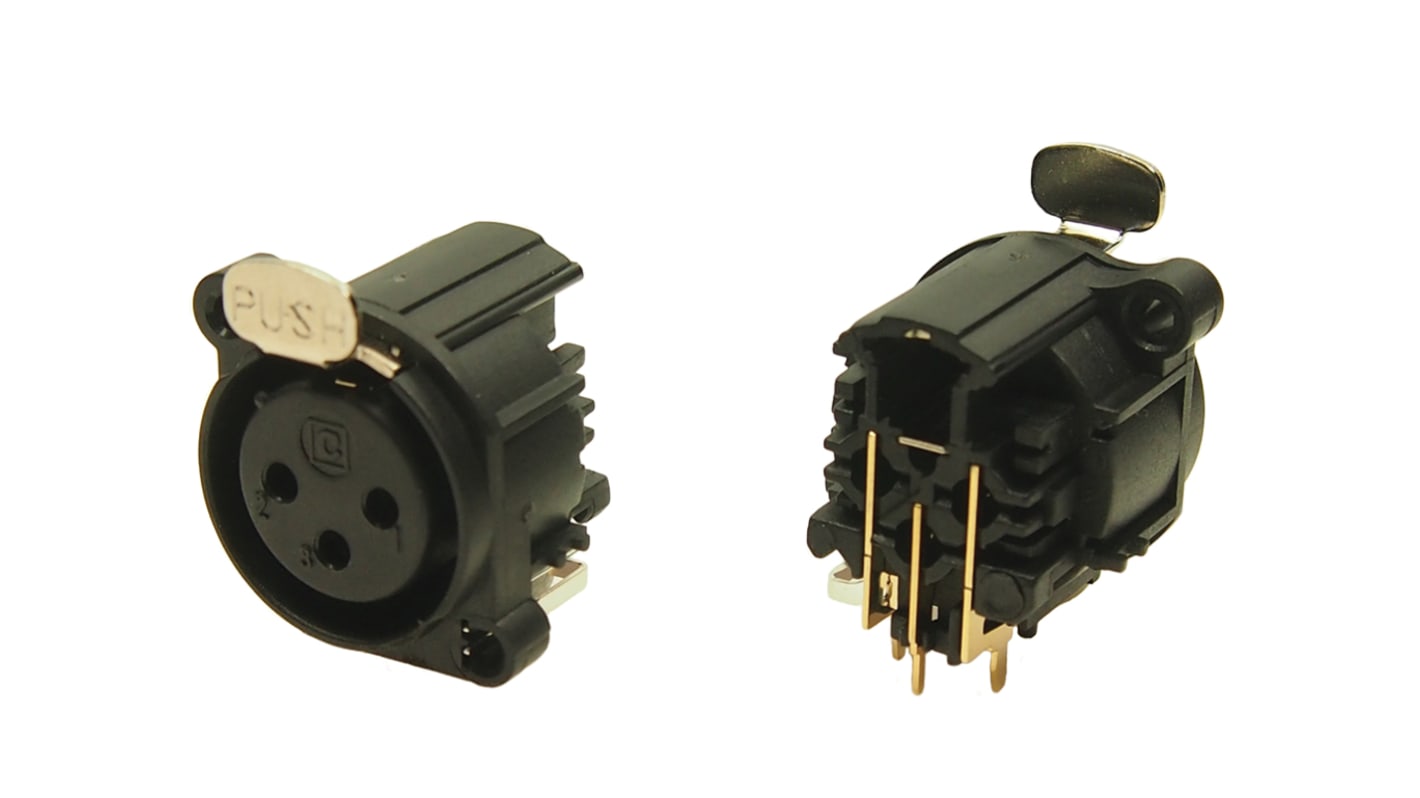 RS PRO 三芯卡侬头, XLR母座, PCB安装, 250 V 交流, 5A