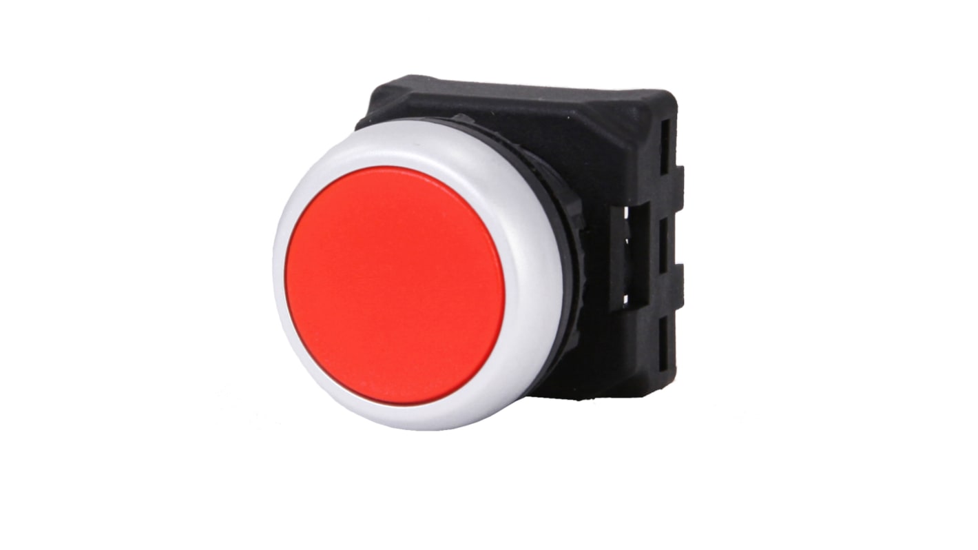 RS PRO 红色圆形按钮头, Φ22mm开孔, Φ30.2mm按钮, 弹簧复位, IP65