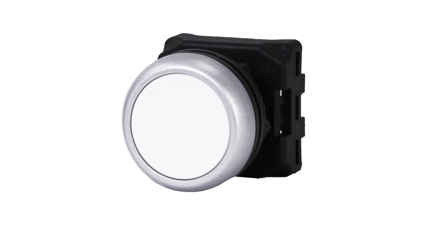 RS PRO 白色圆形按钮头, Φ22mm开孔, Φ30.2mm按钮, 弹簧复位, IP65