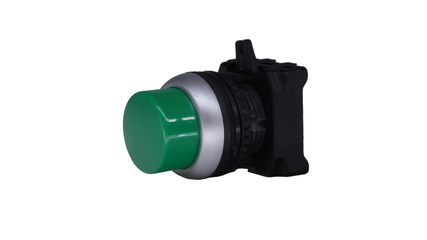 RS PRO 绿色圆形按钮头, Φ22mm开孔, Φ30.2mm按钮, 弹簧复位, IP65