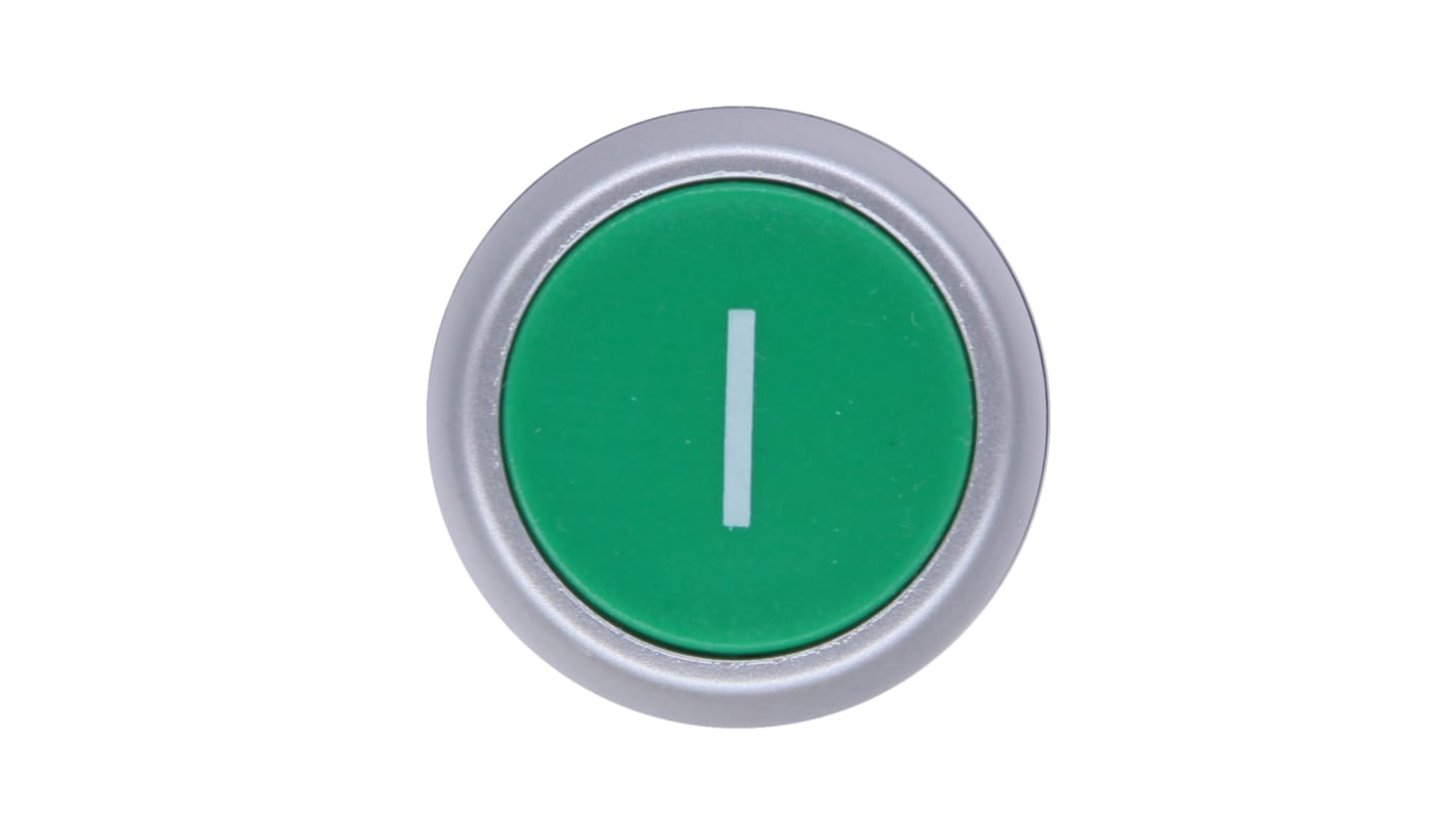 Tête de bouton poussoir RS PRO Vert, Ø découpe 22mm, Retour par ressort