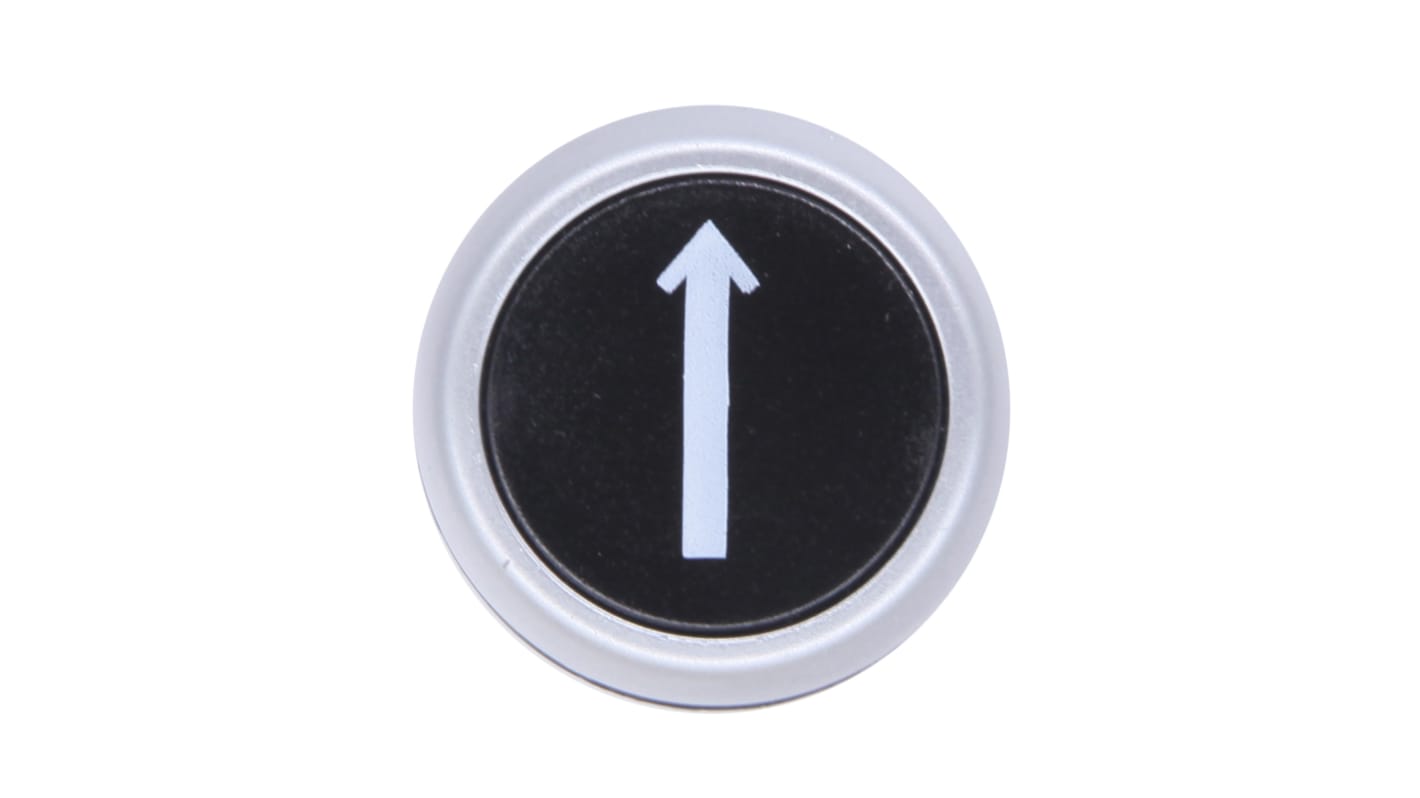 Tête de bouton poussoir RS PRO Noir, Ø découpe 22mm, Retour par ressort