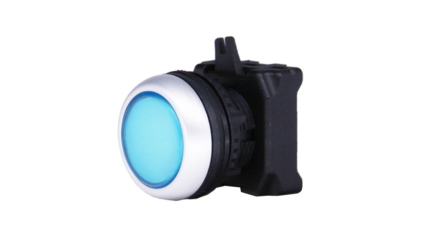 RS PRO Blue Illuminated Spring Return Push Button Head, 22mm Cutout, IP65