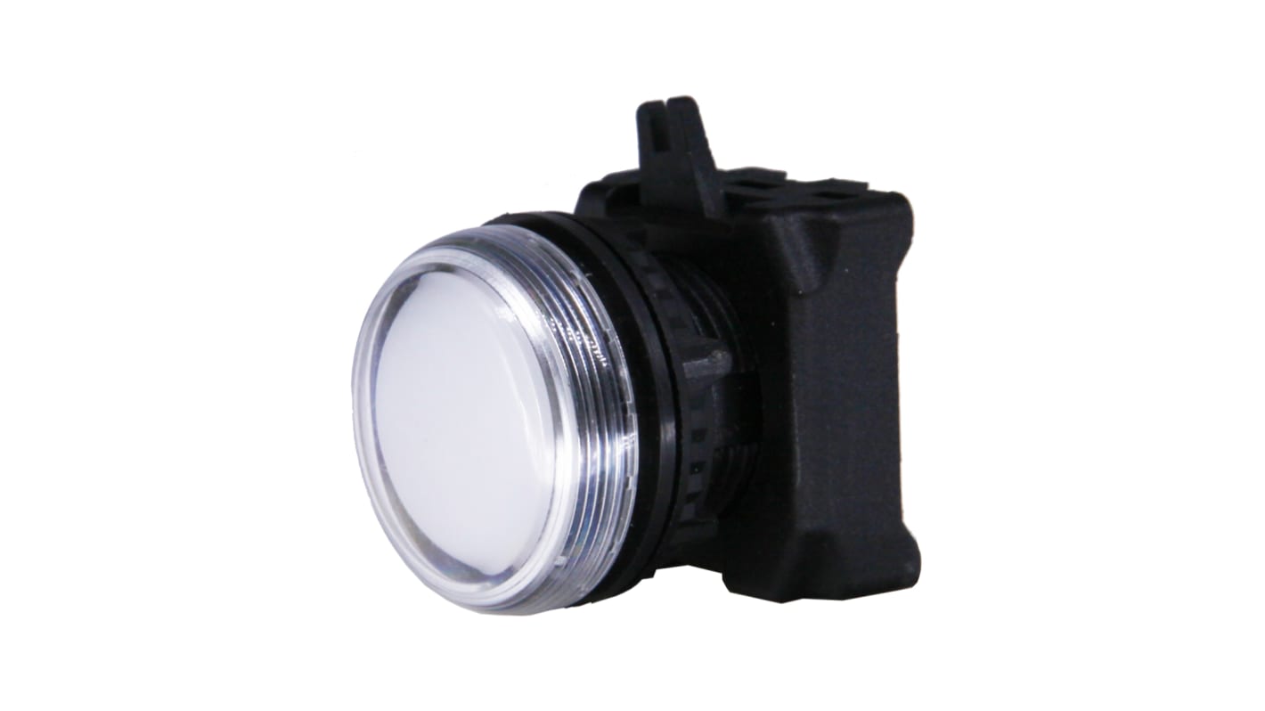 RS PRO White Pilot Light Head, 22.5mm Cutout