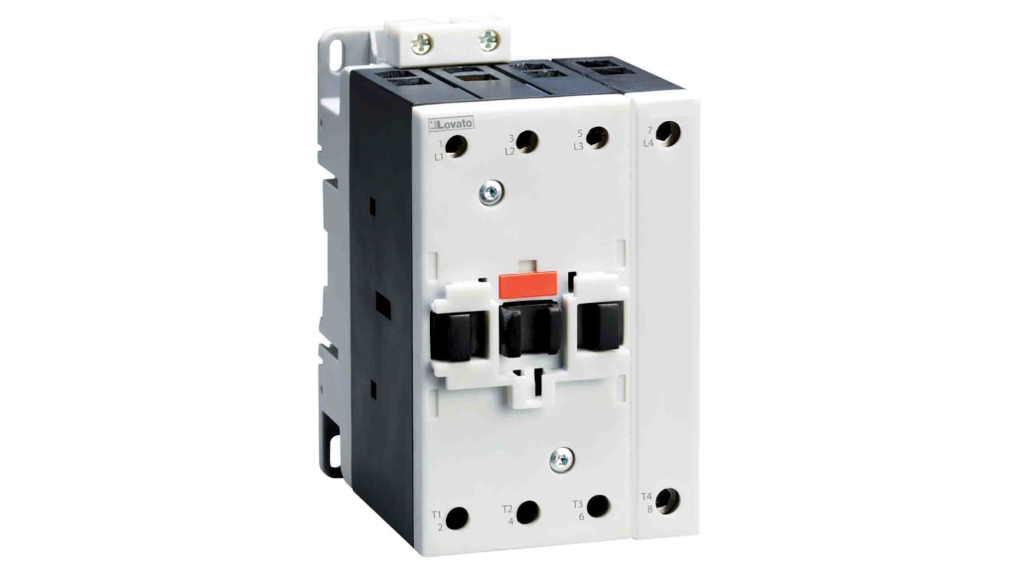 Stycznik 230 V AC Lovato styki: 4 22 kW 90 A 4NO Montaż na szynie DIN Śruba BF50T4A230