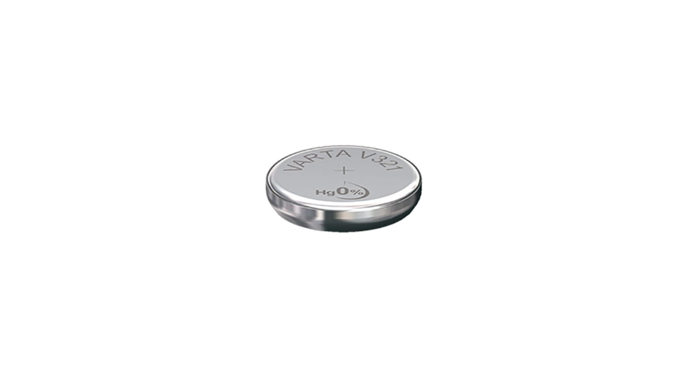 Varta SR65纽扣电池, 1.55V, 14.5mAh, NaOH 电解液，氧化银电池，锌, 标准接端, 6.8 x 1.7mm, V MF系列, V321