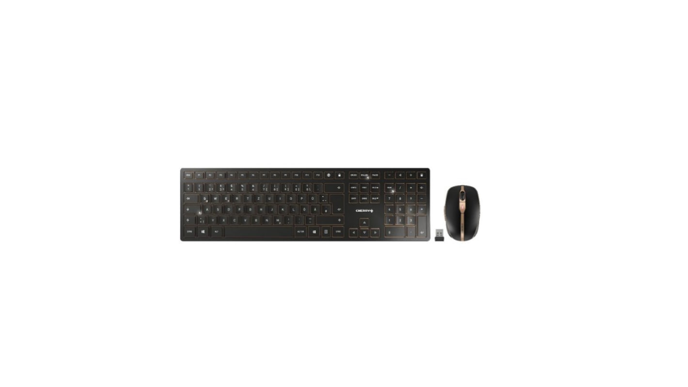 Cherry CHERRY DW 9000 SLIM Wireless Compact Keyboard and Mouse Set, QWERTY, Black