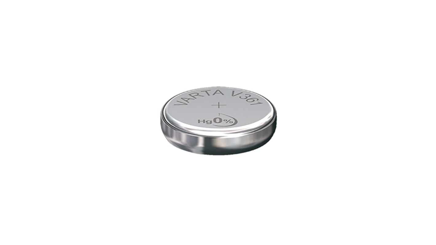 Varta SR58纽扣电池, 1.55V, 22mAh, KOH 电解液，氧化银电池，锌, 标准接端, 7.9 x 2.1mm, V MF系列, V361
