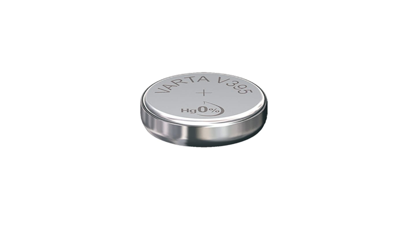 Varta SR57纽扣电池, 1.55V, 38mAh, NaOH 电解液，氧化银电池，锌, 标准接端, 9.5 x 2.7mm, V MF系列, V395