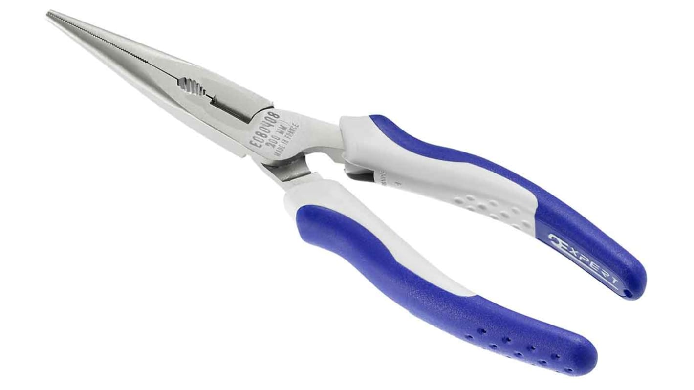 Expert by Facom Long Nose Pliers, 200 mm Overall, Straight Tip