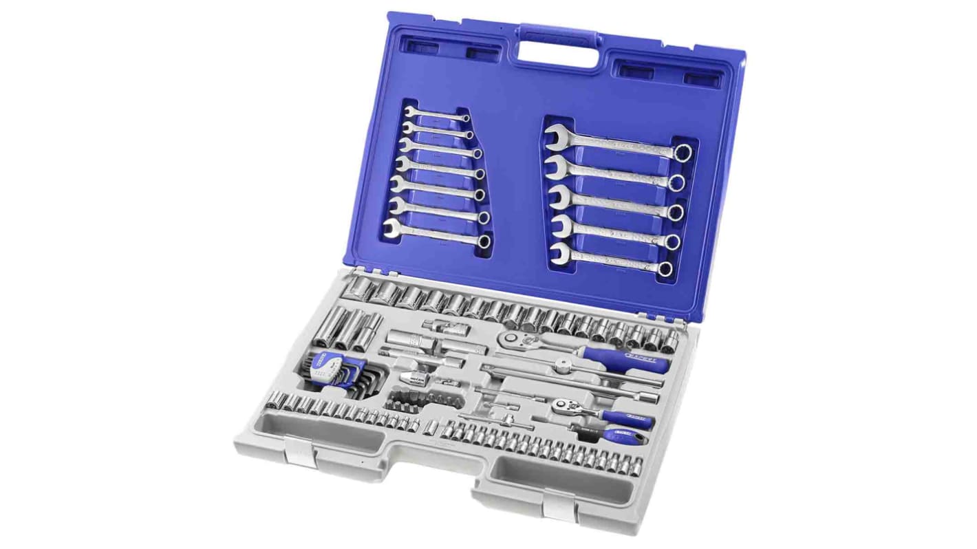 Expert by Facom 101-Piece Metric 1/2 in; 1/4 in Standard Socket/Spanner/Bit Set with Ratchet, 6 point; Hex Bit;