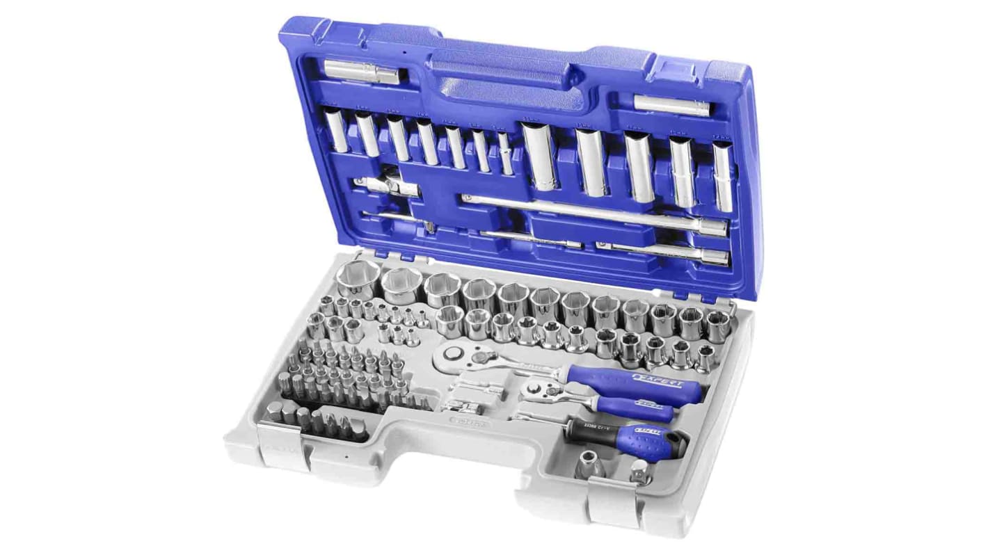 Expert by Facom 98-Piece Metric 1/2 in; 1/4 in Deep Socket/Standard Socket/Bit Set with Ratchet, 6 point; e-Torx; Hex