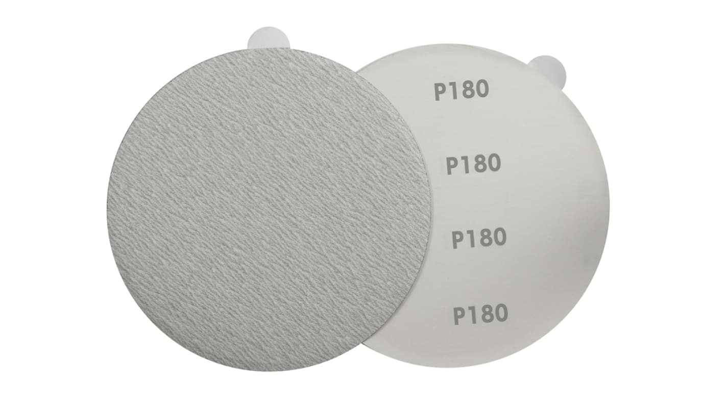 RS PRO Aluminium Oxide Sanding Disc, 150mm, P180 Grit, 100 in pack