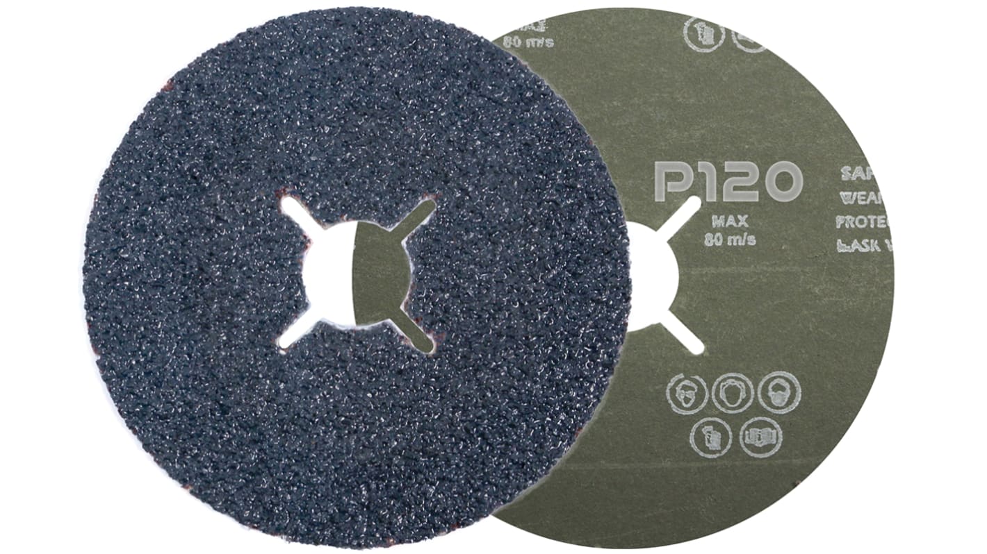 RS PRO Zirconium Sanding Disc, 115mm x 1mm Thick, 120+ Grade, P120 Grit, 25 in pack