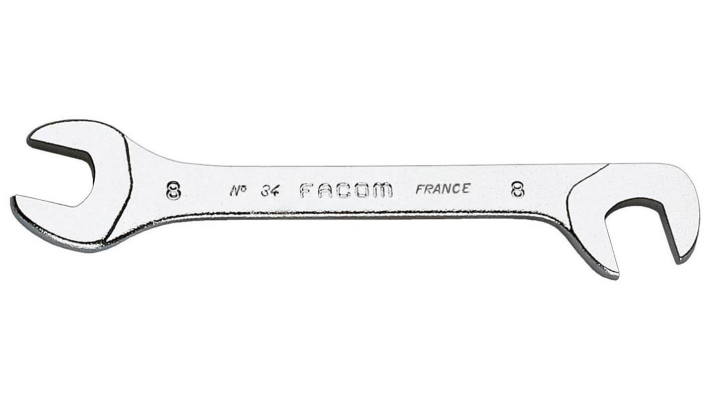 Chiave a forchetta doppia Facom, lungh. 90 mm, bocca poligonale 8mm