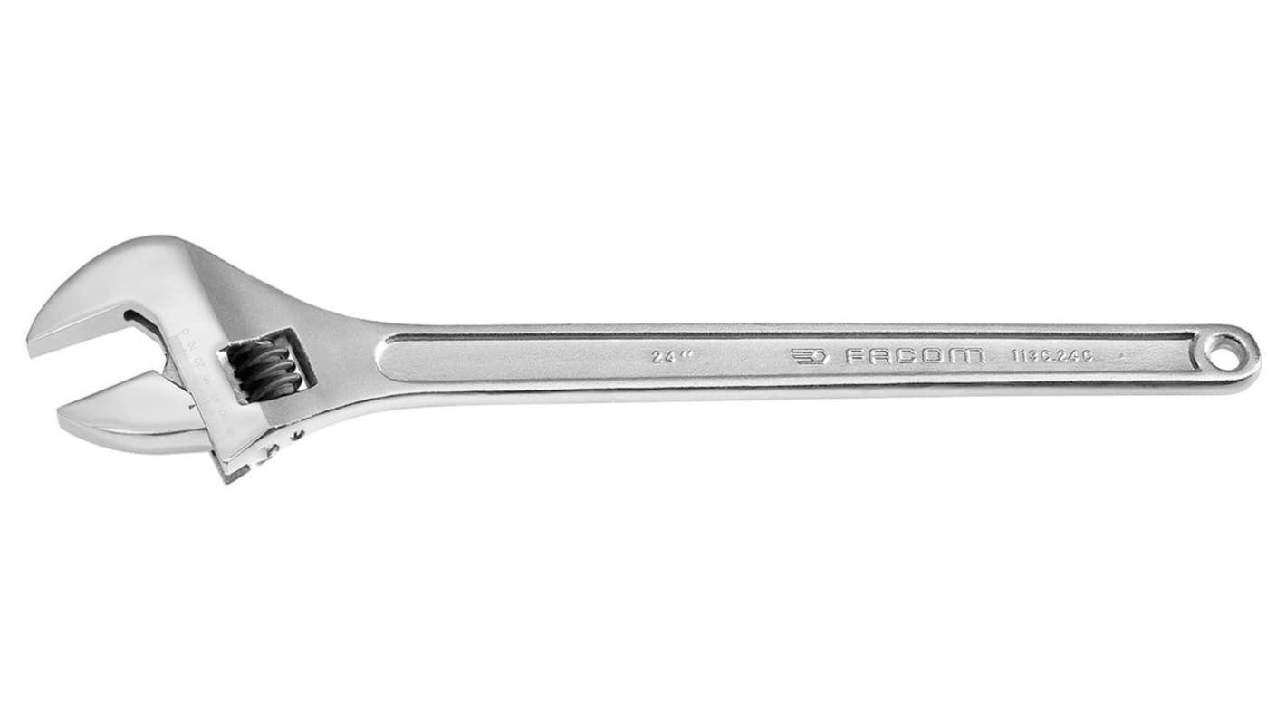 Facom Adjustable Spanner, 612 mm Overall, 62mm Jaw Capacity, Metal Handle