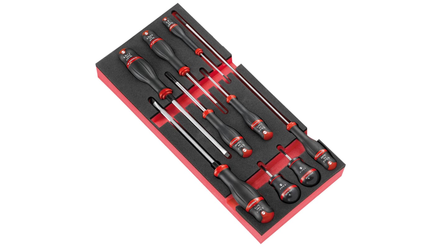 Facom Slotted Screwdriver Set, 9-Piece