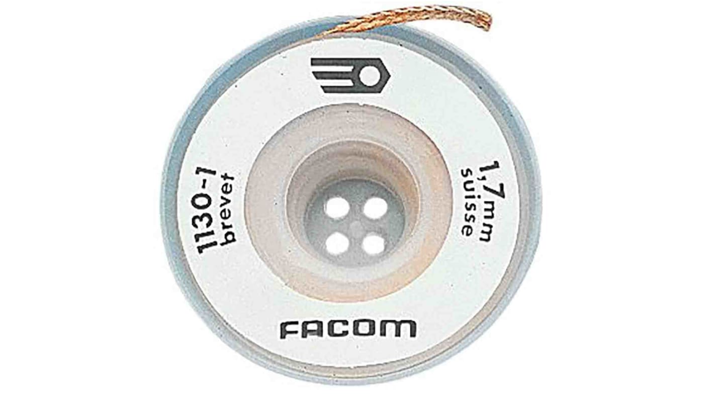 Facom 1600mm Desoldering Braid, Width 1.6mm