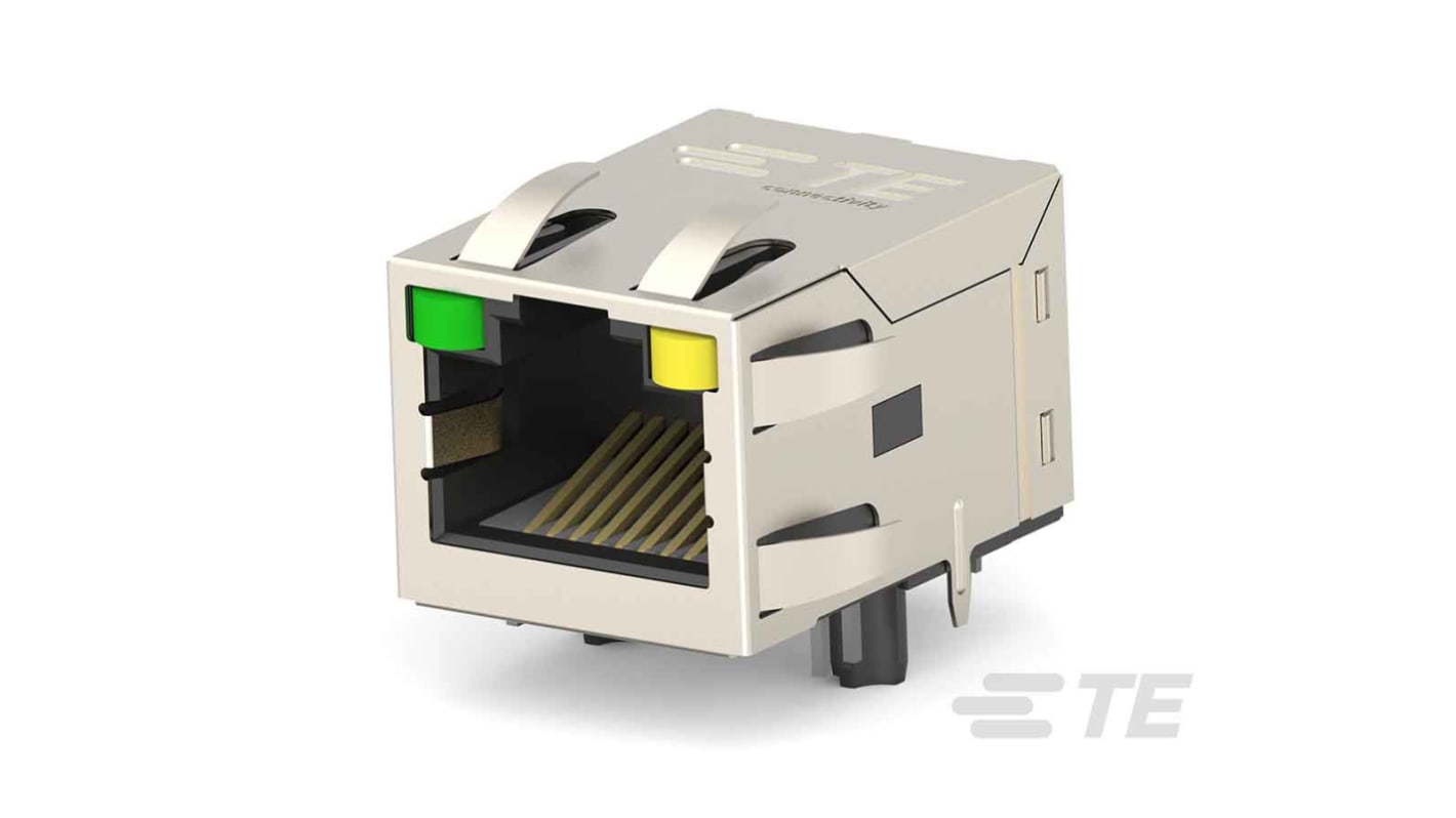 TE Connectivity RJ45五类接口, THT安装, 1 x 1口, 8路, 直角, IP20, 2337992系列