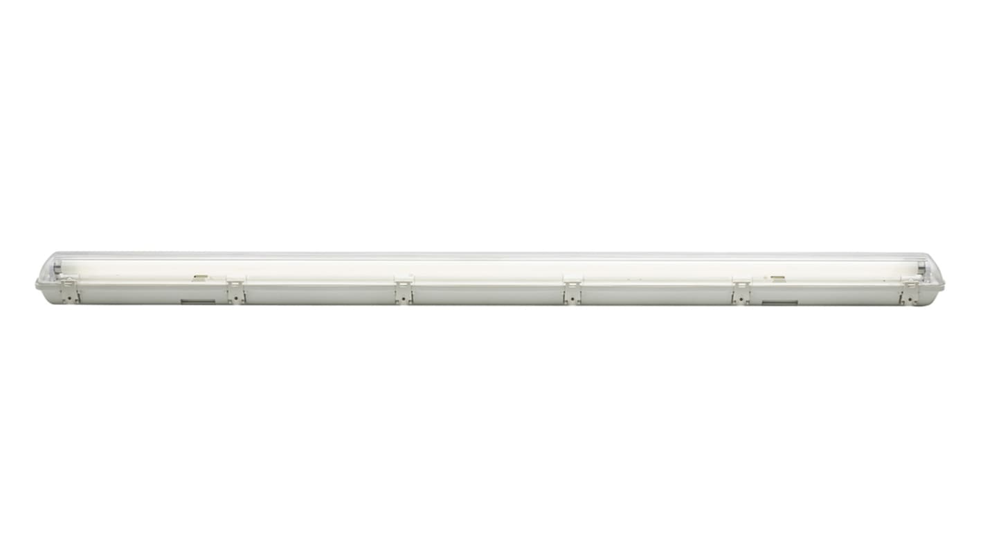 RS PRO 58 W Fluorescent Batten Light, 230 V Batten Damp Proof Light, 1 Lamp, Anti-corrosive, 1.56 m Long, IP65