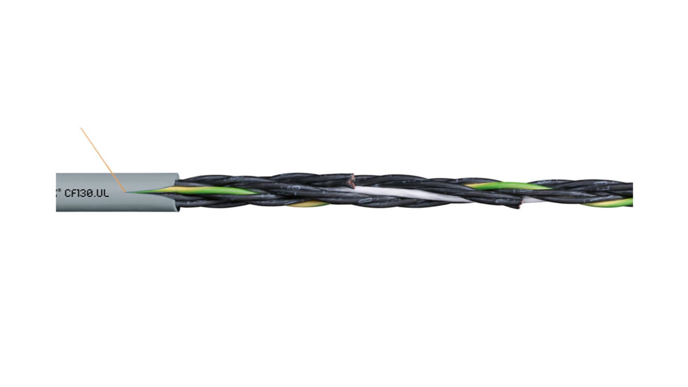 Igus chainflex CF130.UL Control Cable, 4 Cores, 2.5 mm², Unscreened, 25m, Grey PVC Sheath, 14 AWG