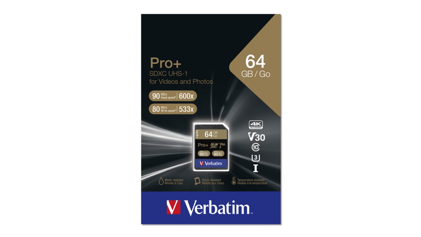 Scheda SD Verbatim, 64 GB, Scheda SDXC