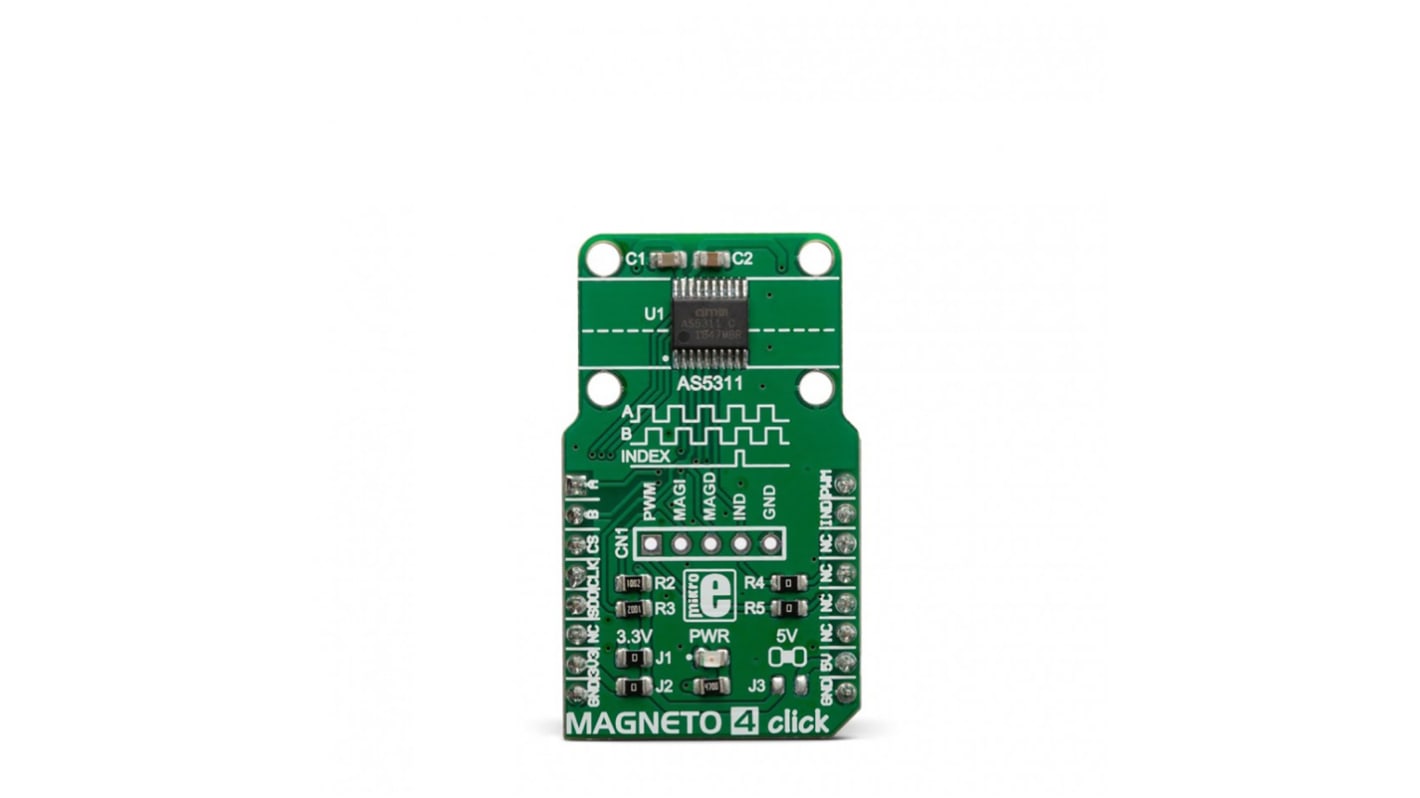 MikroElektronika Magneto 4 Click for AS5311 Multi-Pole Magnetic Strip or Ring