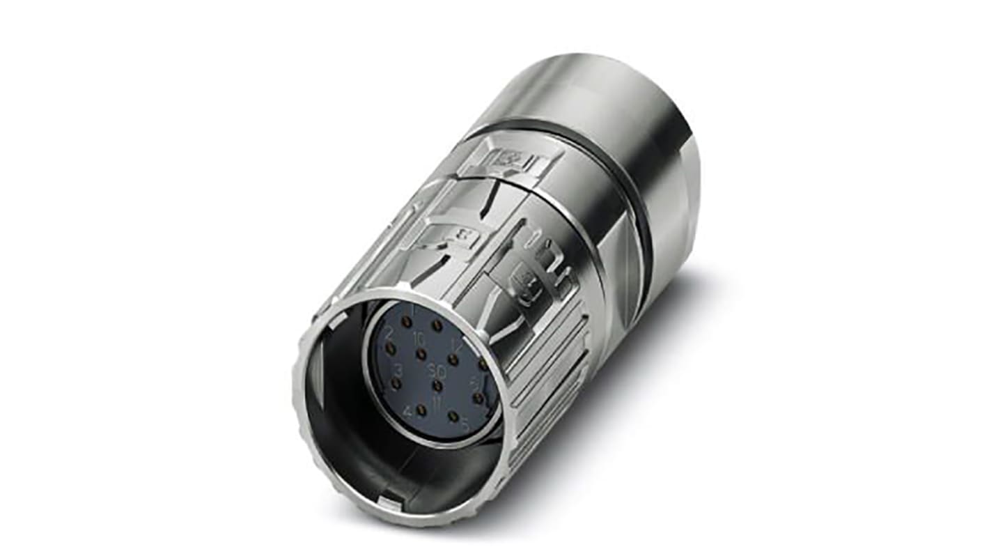 Conector circular Phoenix Contact hembra serie M23 PRO de 12 vías hembra, montaje aéreo, IP66, IP68