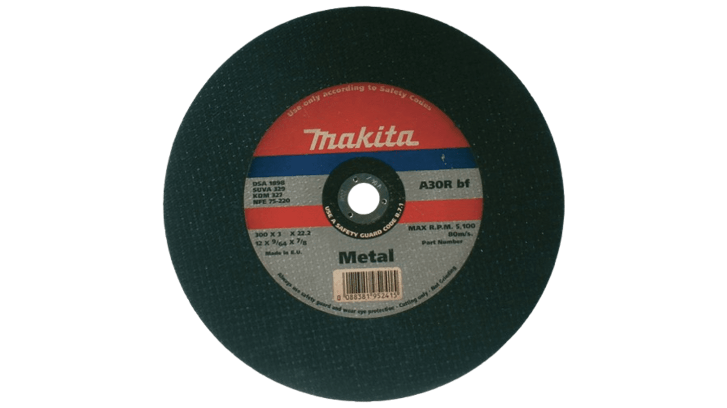 Makita Aluminium Oxide Cutting Disc, 300mm x 3mm Thick, Coarse Grade, P120 Grit, 1 in pack