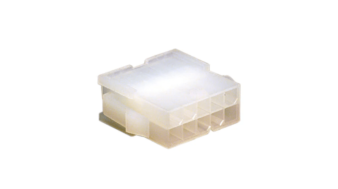 Carcasa de conector de crimpado Molex 39-01-2101, Serie Mini-Fit, paso: 4mm, 10 contactos, 2 filas, Macho, Montaje en