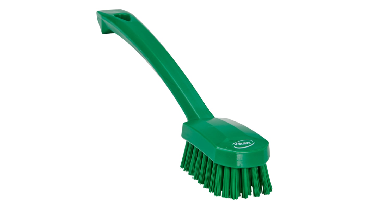 Vikan Medium Bristle Green Scrubbing Brush, 22mm bristle length, PET bristle material